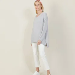 Montagut Large chunky knit v-neck sweater - Balata