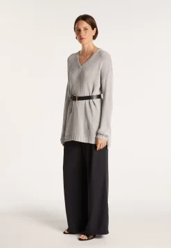 Montagut Large chunky knit v-neck sweater - Balata