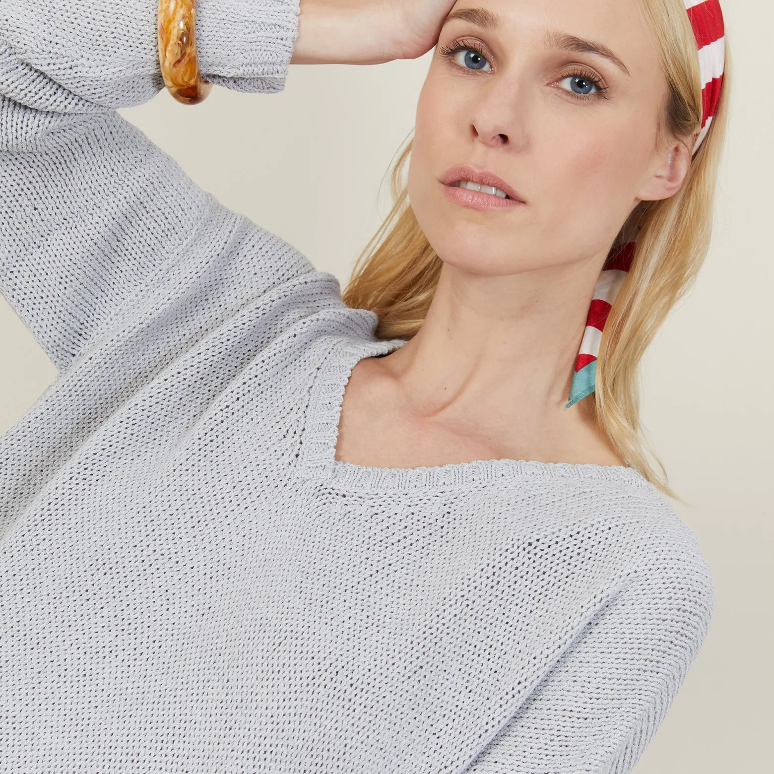 Montagut Large chunky knit v-neck sweater - Balata