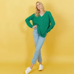 Montagut Large chunky knit v-neck sweater - Balata