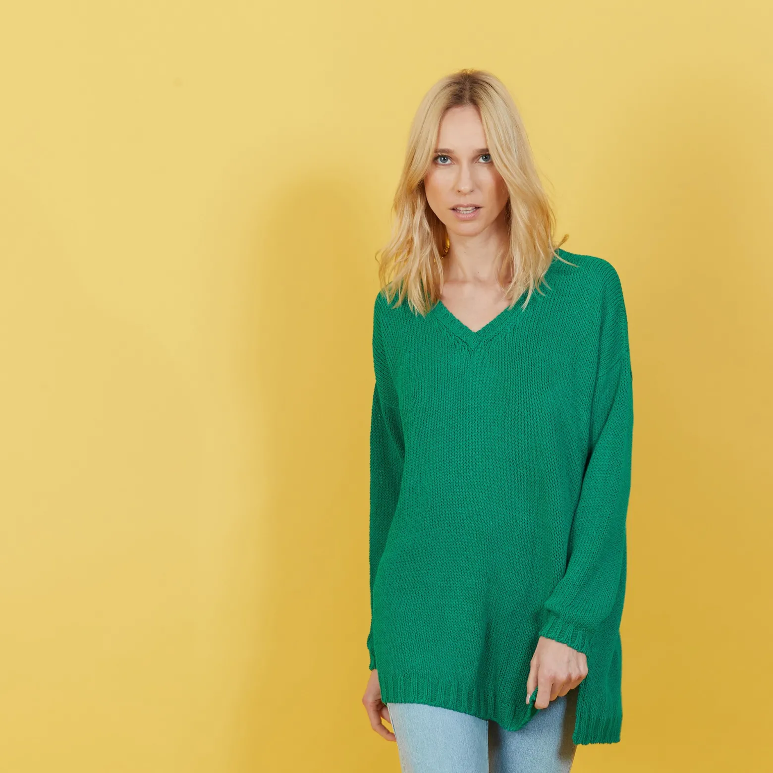 Montagut Large chunky knit v-neck sweater - Balata