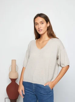 Montagut Light cashmere elbow sleeve T-shirt - Solange