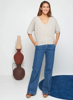 Montagut Light cashmere elbow sleeve T-shirt - Solange