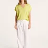 Montagut Light slub linen t-shirt - Leona
