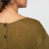 Montagut Linen Button Back T-Shirt - Tilla