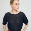 Montagut Linen Button Back T-Shirt - Tilla