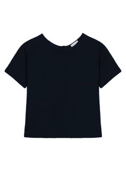 Montagut Linen Button Back T-Shirt - Tilla