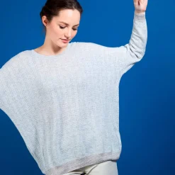 Montagut Linen cashmere round neck sweater - Amber