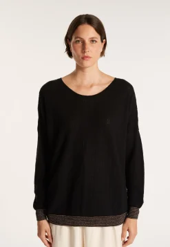 Montagut Linen cashmere round neck sweater - Amber