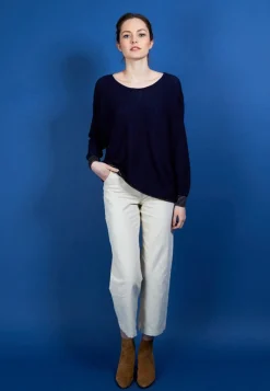 Montagut Linen cashmere round neck sweater - Amber