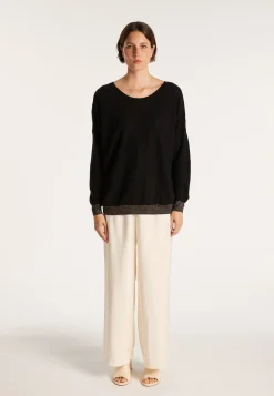 Montagut Linen cashmere round neck sweater - Amber