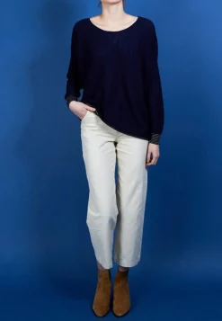Montagut Linen cashmere round neck sweater - Amber