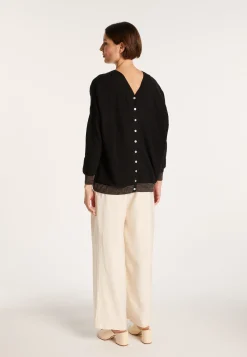Montagut Linen cashmere round neck sweater - Amber