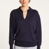 Montagut Linen cashmere sweater with polo neck - Bilbao
