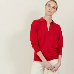 Montagut Linen cashmere sweater with polo neck - Bilbao