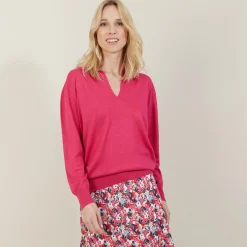 Montagut Linen cashmere sweater with polo neck - Bilbao