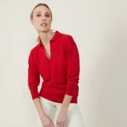 Montagut Linen cashmere sweater with polo neck - Bilbao