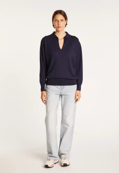 Montagut Linen cashmere sweater with polo neck - Bilbao
