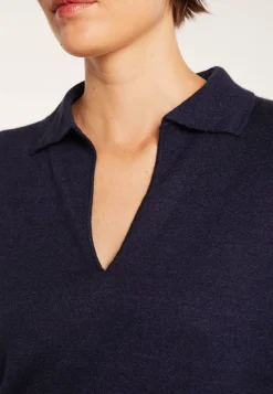 Montagut Linen cashmere sweater with polo neck - Bilbao