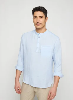 Montagut Linen shirt with tunisian collar - Romeo