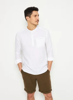 Montagut Linen shirt with tunisian collar - Romeo