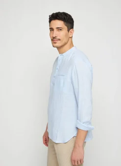 Montagut Linen shirt with tunisian collar - Romeo