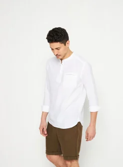 Montagut Linen shirt with tunisian collar - Romeo