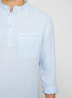 Montagut Linen shirt with tunisian collar - Romeo