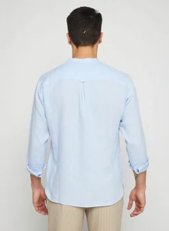 Montagut Linen shirt with tunisian collar - Romeo