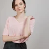 Montagut Linen T-shirt with elbow sleeves - Bonbon