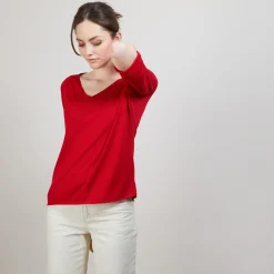 Montagut Linen T-shirt with elbow sleeves - Bonbon