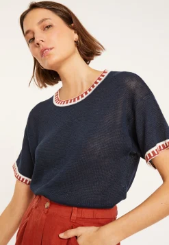 Montagut Linen T-shirt with round neck - Morwena