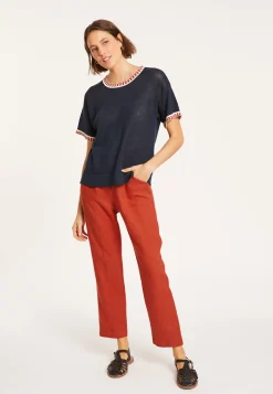 Montagut Linen T-shirt with round neck - Morwena