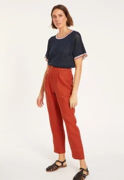 Montagut Linen T-shirt with round neck - Morwena