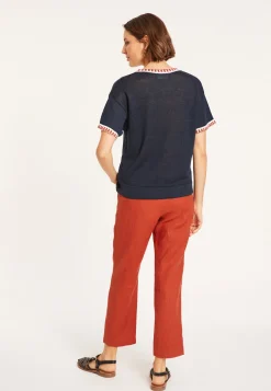 Montagut Linen T-shirt with round neck - Morwena