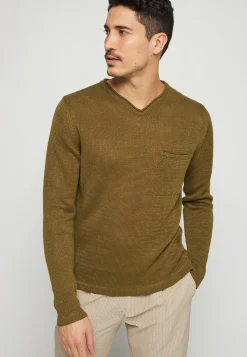 Montagut Linen turtleneck sweater - Rubin