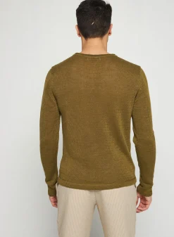 Montagut Linen turtleneck sweater - Rubin