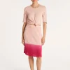 Montagut Linen viscose straight skirt - Coral