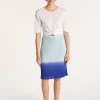 Montagut Linen viscose straight skirt - Coral