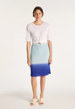 Montagut Linen viscose straight skirt - Coral