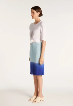 Montagut Linen viscose straight skirt - Coral