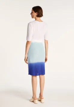Montagut Linen viscose straight skirt - Coral