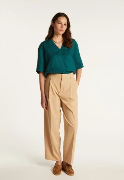 Montagut Linen V-neck T-shirt - Emma