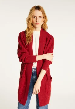 Montagut Long alpaca wool cardigan with balloon sleeves - Damy