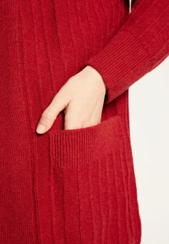 Montagut Long alpaca wool cardigan with balloon sleeves - Damy
