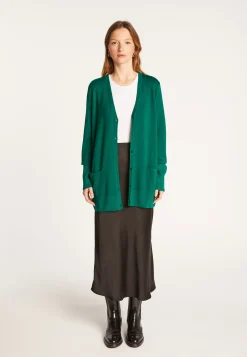Montagut Long buttoned V-neck cardigan in merino wool - Alister