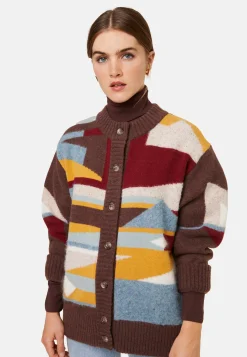 Montagut Long buttoned wool blend cardigan - Gloria