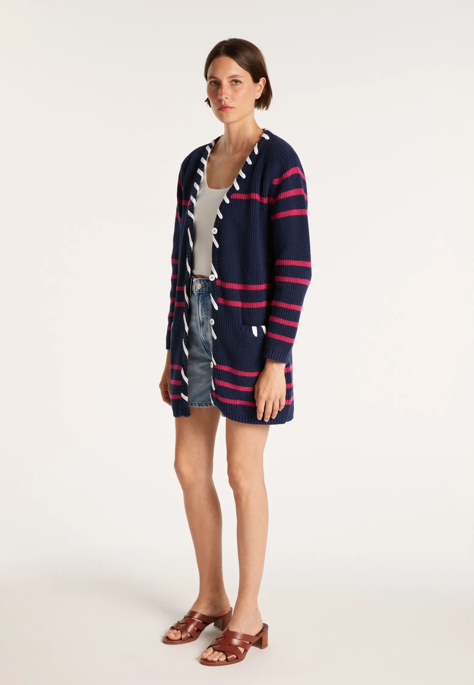 Montagut Long cardigan with cord - JOSHUA