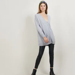 Montagut Long cardigan with pockets in cashmere - Blush