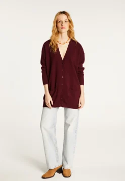 Montagut Long cardigan with pockets in cashmere - Blush